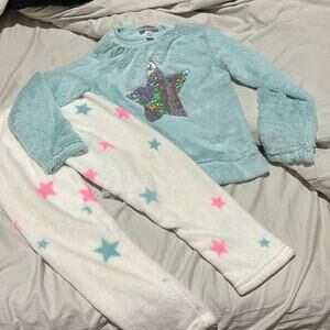Bmagical Btween 6x turquoise silver star with white pants pajamas nwot